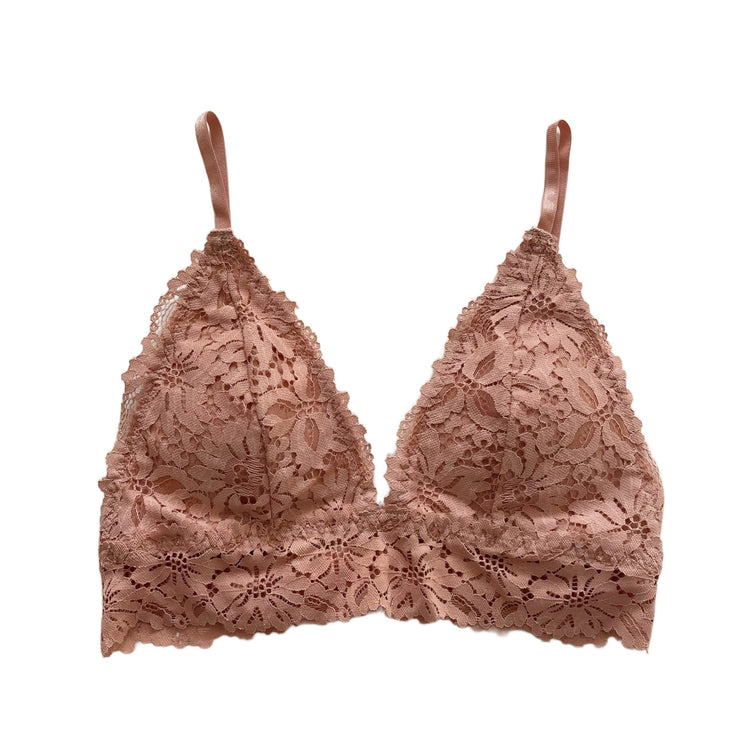 Dusty Rose Floral Lace Bralette