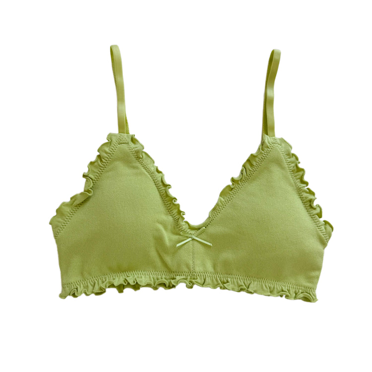 Lime Ribbed Bow Tie Bralette
