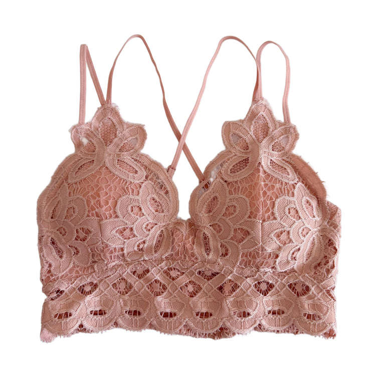 Dusty Pink Crochet Bralette