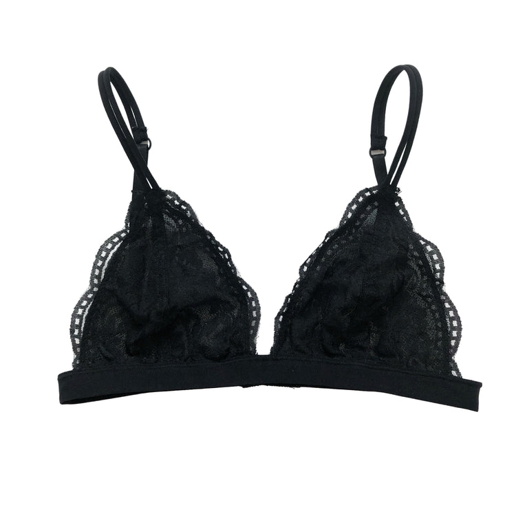 Black Floral Lace Bralette | Black Triangle Bralette | Lani + Kei