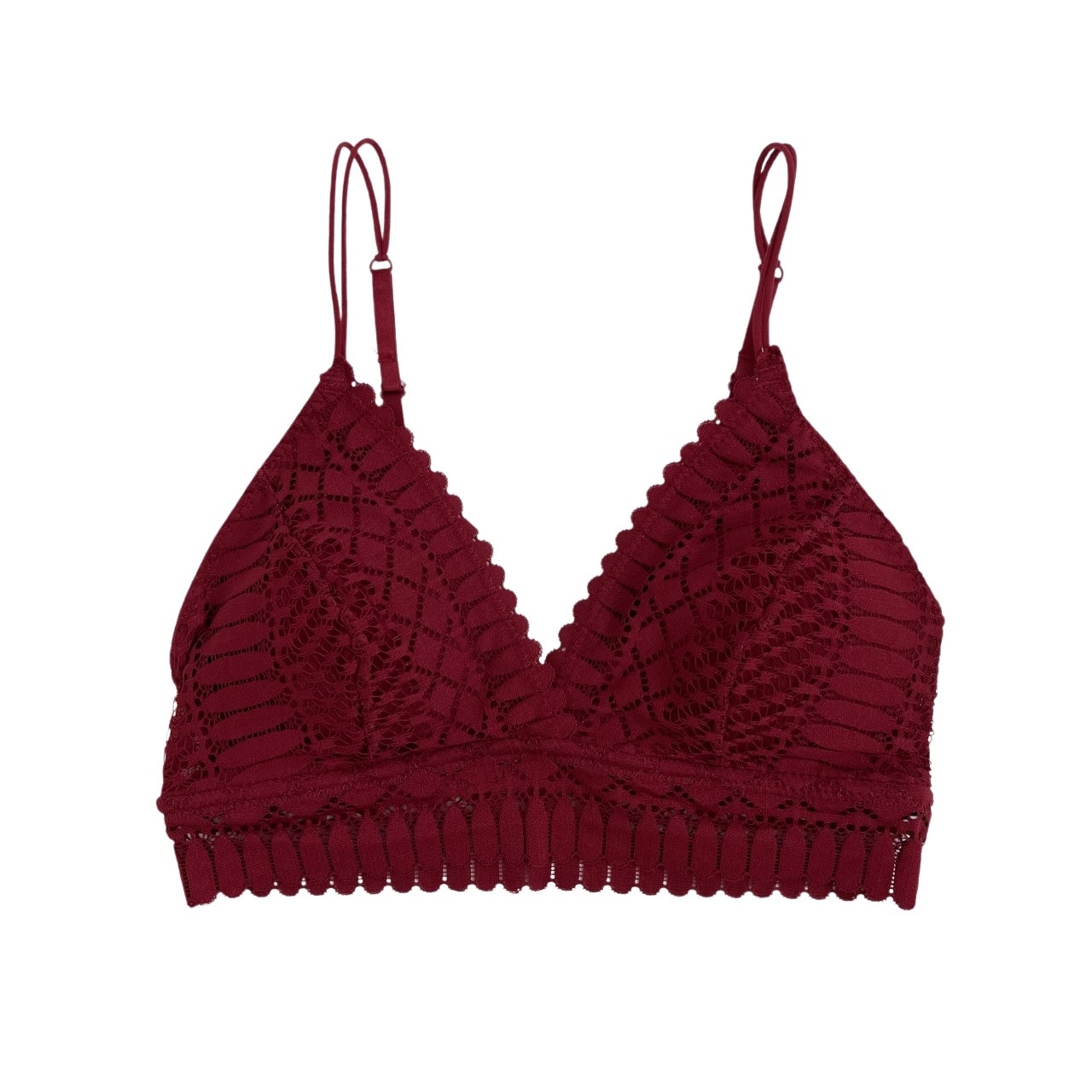 Burgundy Lace Longline Bralette