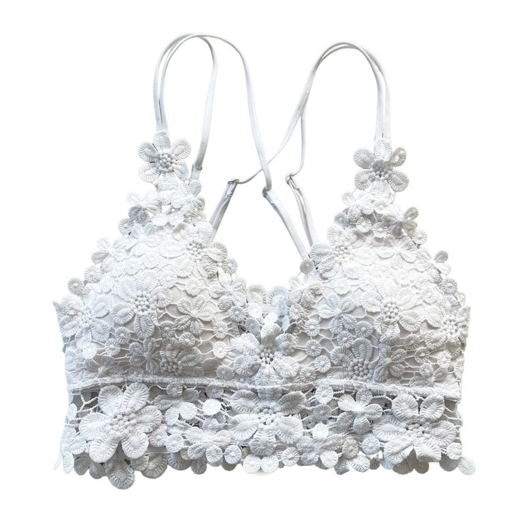White Daisy Lace Bralette