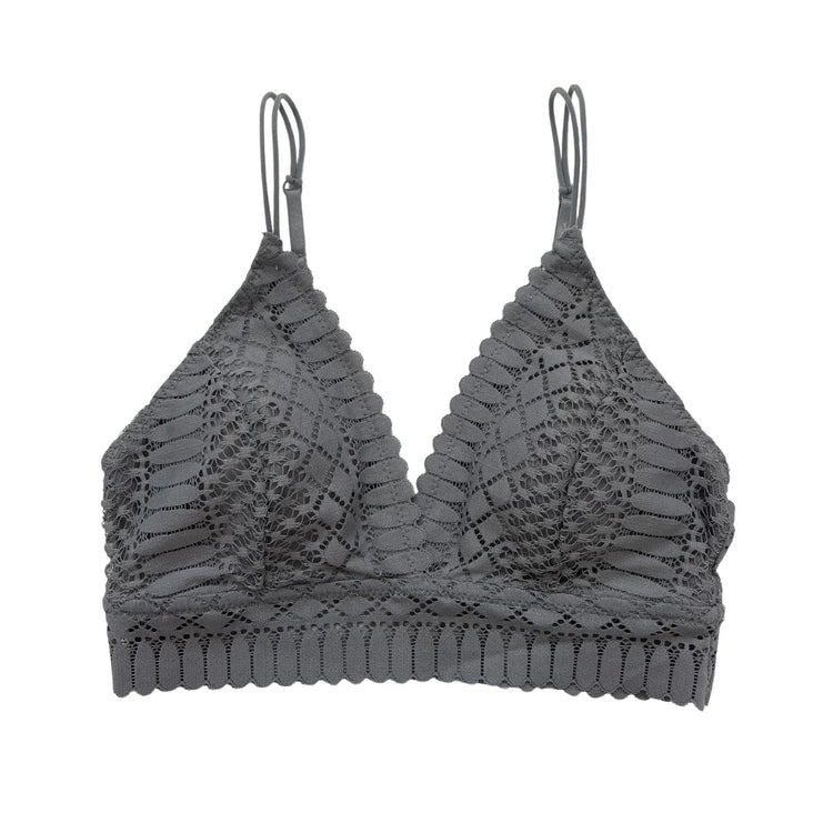 Light Grey Lace Longline Bralette