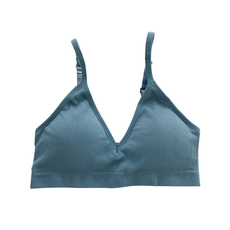 Bluestone Triangle Ribbed Bralette