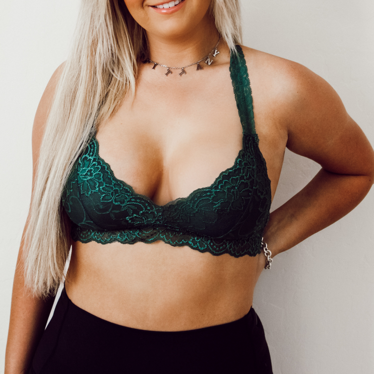 Dark Green Racerback Bralette - 1215 Clothing