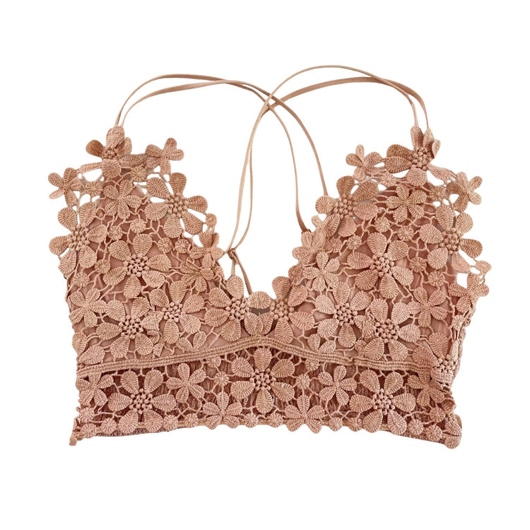 Dusty Pink Daisy Lace Bralette