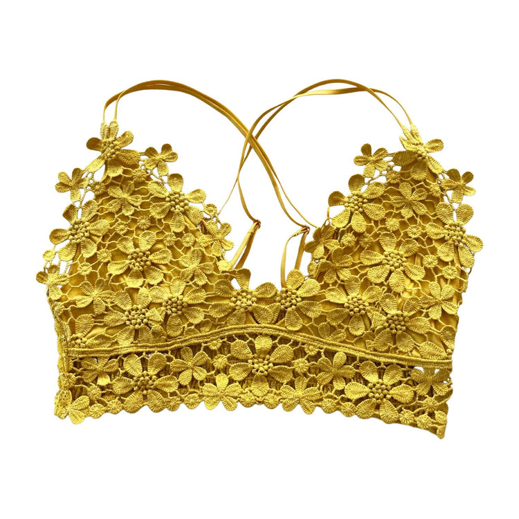 Yellow Daisy Lace Bralette - 1215 Clothing
