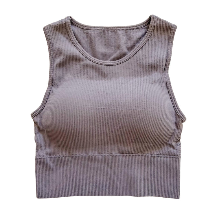 Slate Ribbed Seamless Bralette