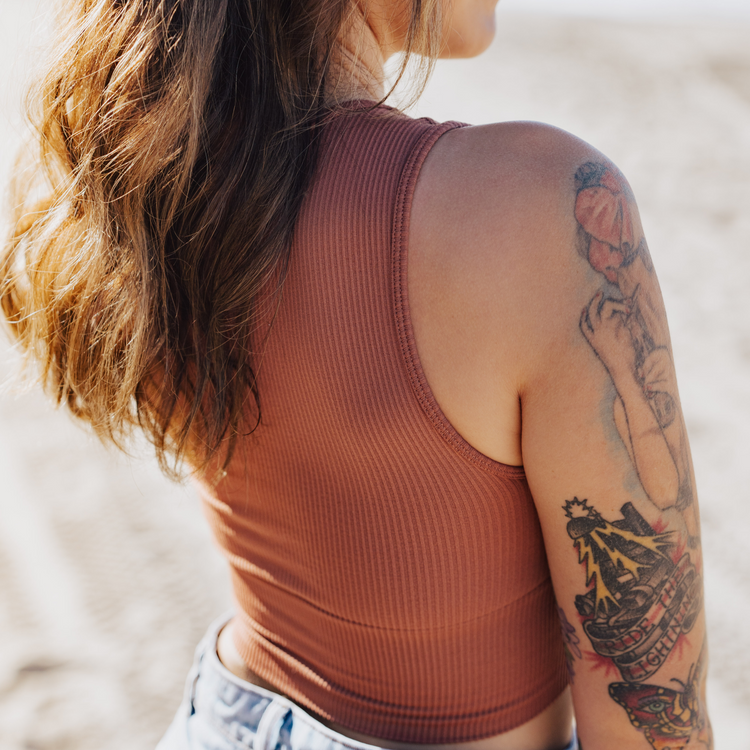 Rust Ribbed Seamless Bralette