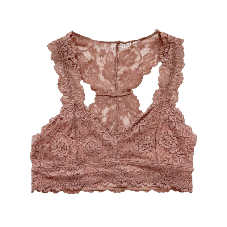 Dusty Pink Lace Racerback Bralette