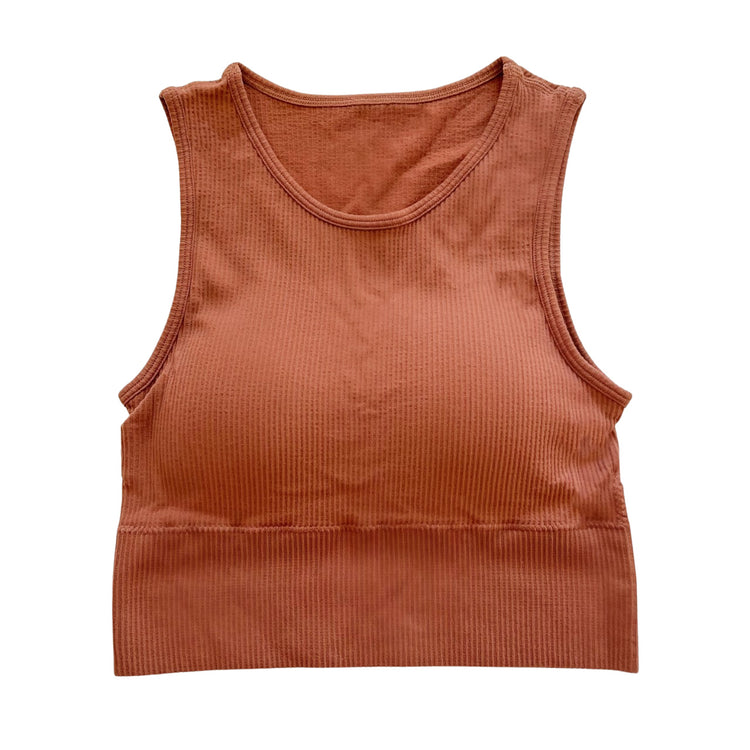 Rust Ribbed Seamless Bralette