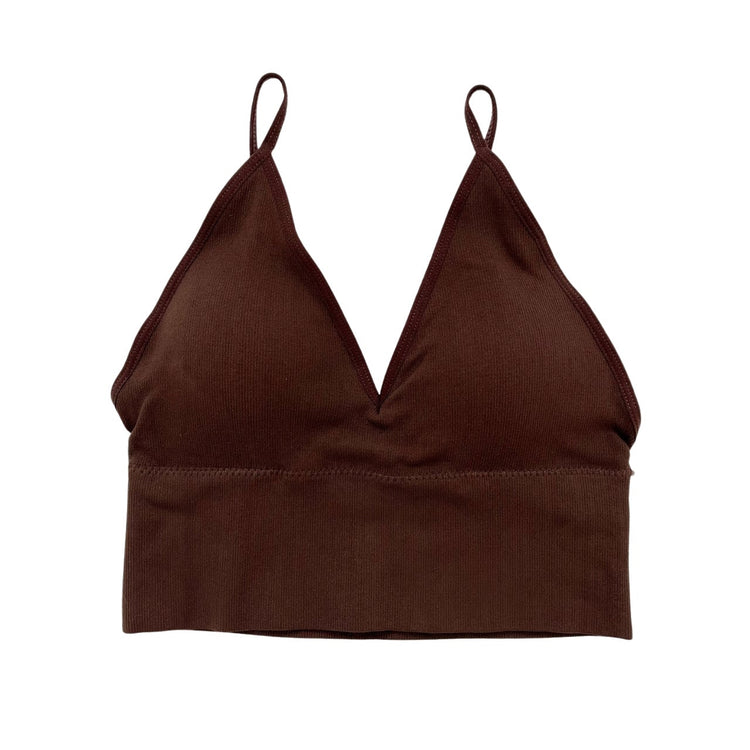 Dark Brown Seamless Longline Bralette