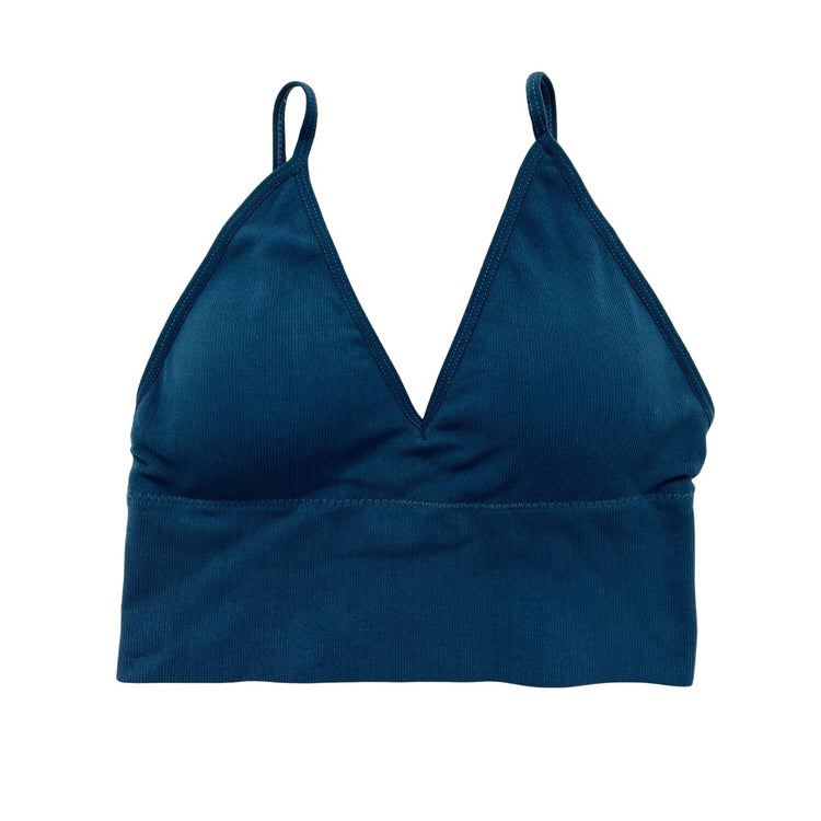 Navy Blue Seamless Longline Bralette