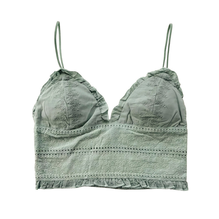 Sage Cotton Longline Bralette