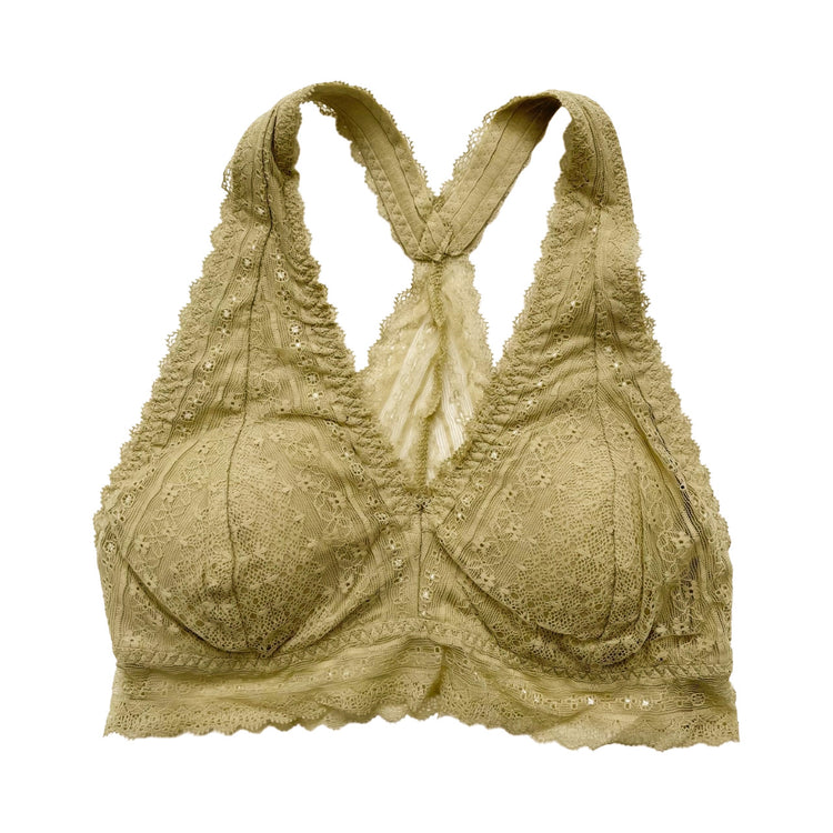 Light Olive Floral Lace Halter Bralette