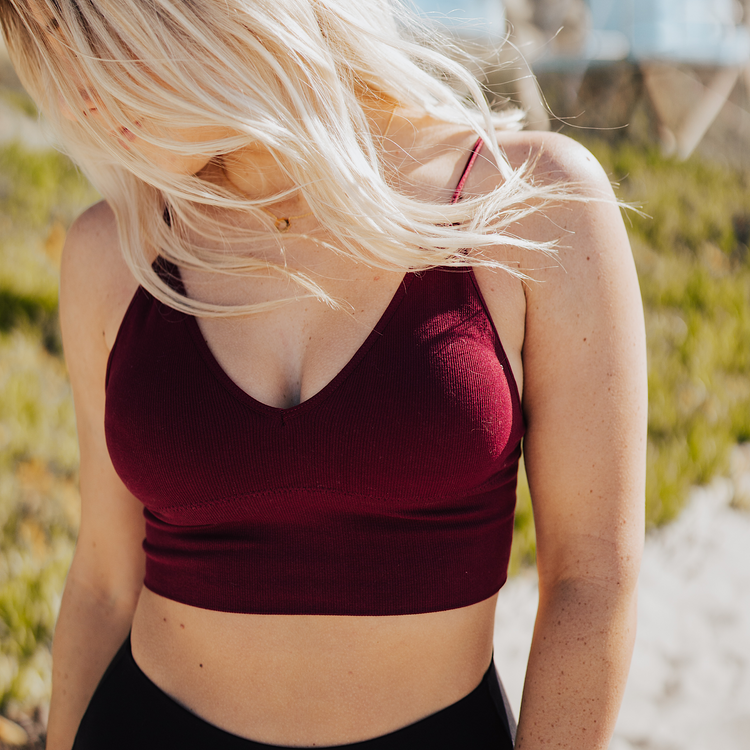 Wine Seamless Longline Bralette