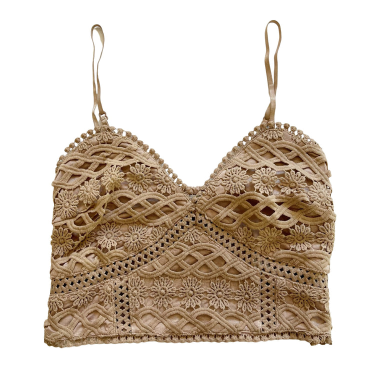 Mocha Crochet Lace Bralette