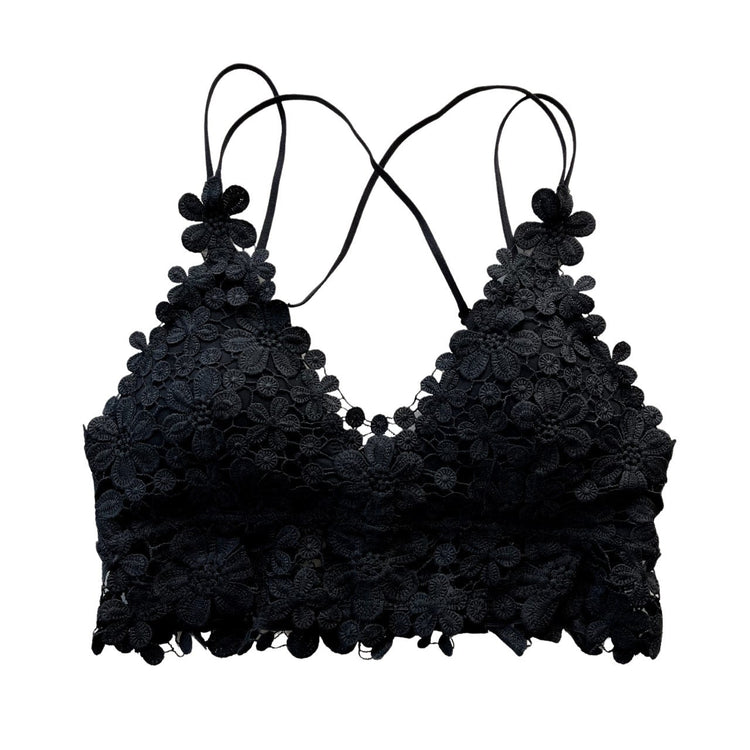 Black Daisy Lace Bralette | Daisy Lace Bralette | Lani + Kei