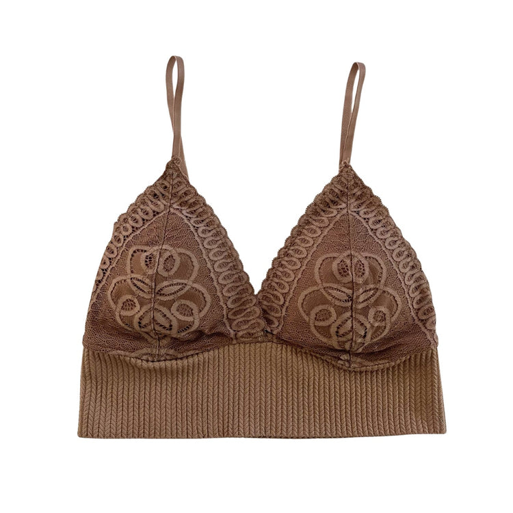 Mocha Floral Longline Bralette