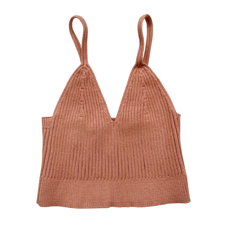 Blush Knit Ribbed Brami Tank Top