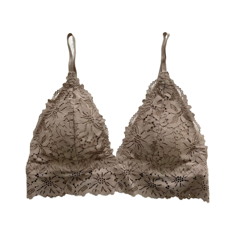 Taupe Floral Lace Bralette