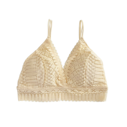 Cream Lace Longline Bralette