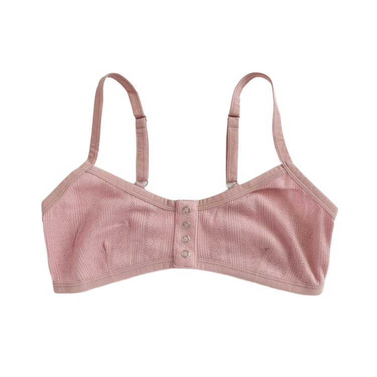 Pink Pointelle Knit Bralette