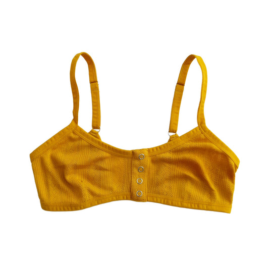 Mustard Pointelle Knit Bralette