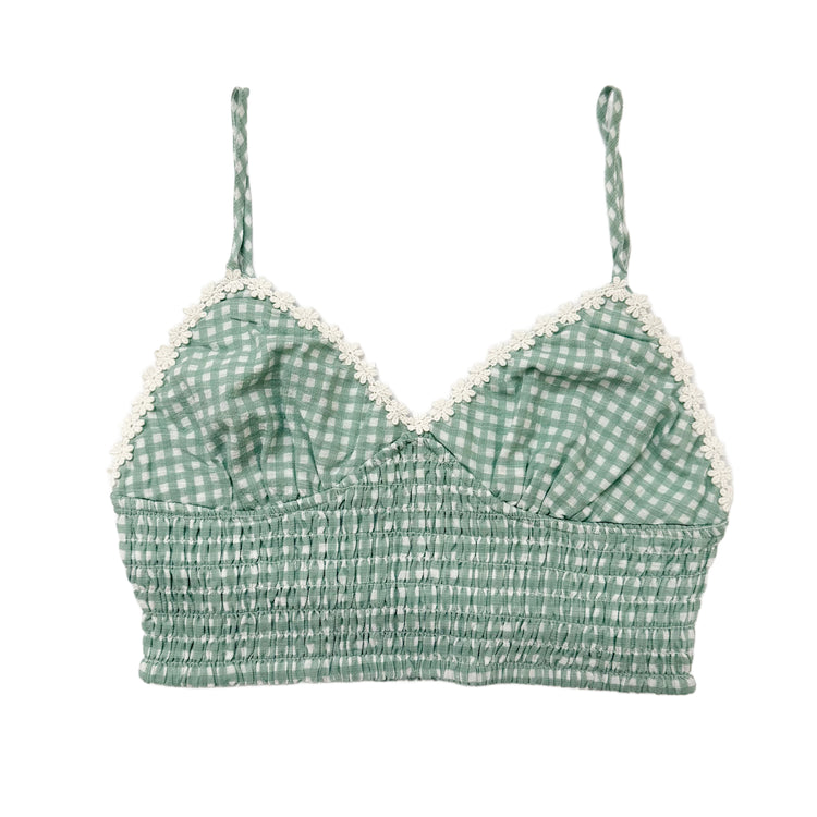 Sage Gingham Plaid Bralette
