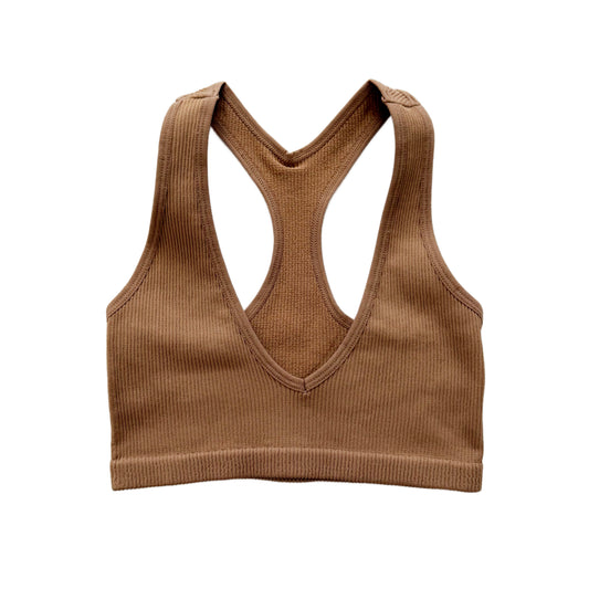 Mocha Ribbed Racerback Bralette