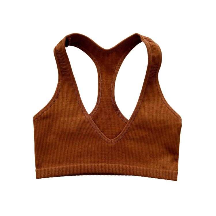 Copper Ribbed Racerback Bralette