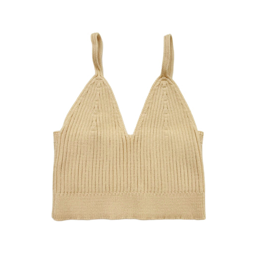 Oatmeal Knit Ribbed Brami Tank Top