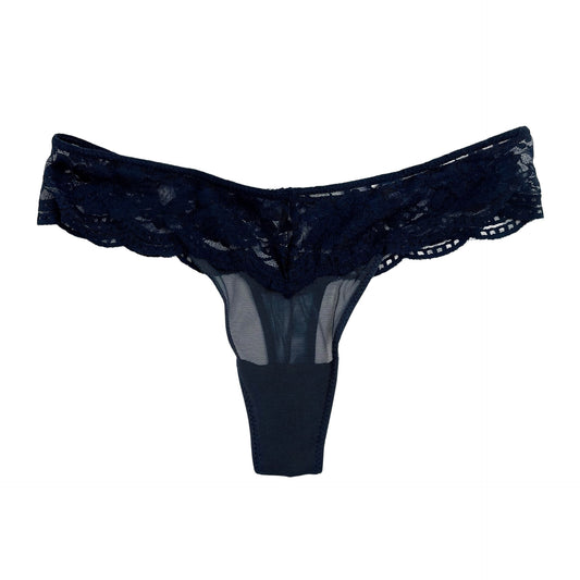 Navy Blue Floral Lace Panty