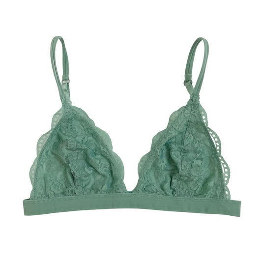 Sage Triangle Floral Lace Bralette