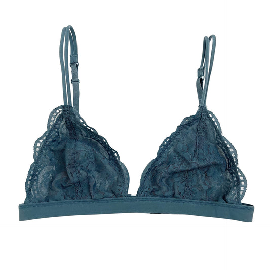 Bluestone Triangle Floral Lace Bralette