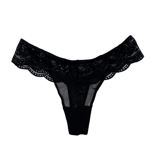 Black Floral Lace Panty