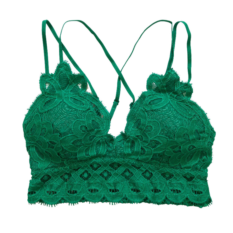 Emerald Green Crochet Bralette - 1215 Clothing