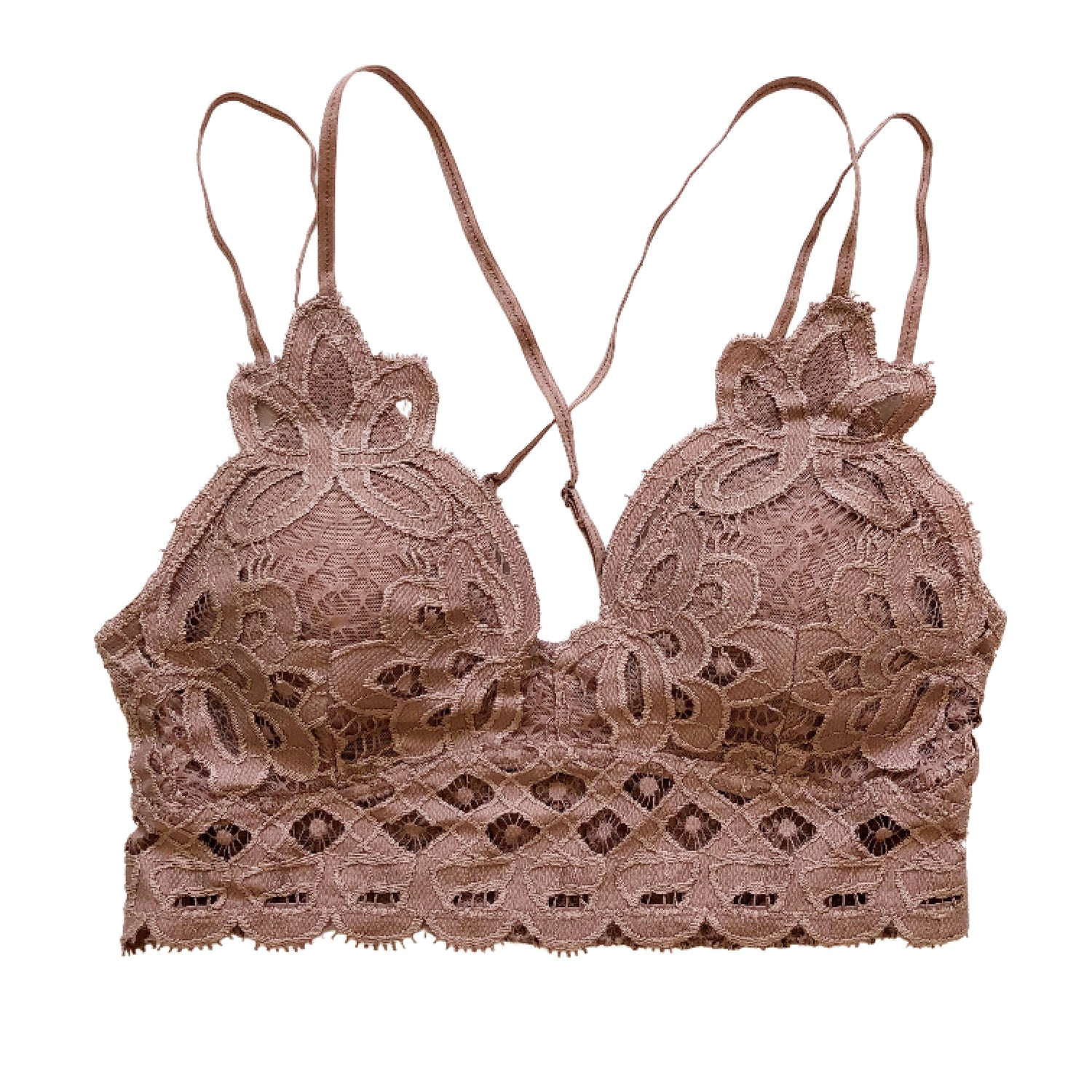 Dusty Blush Crochet Bralette - 1215 Clothing