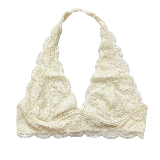 Plus Size Ivory Scalloped Lace Halter Bralette - 1215 Clothing