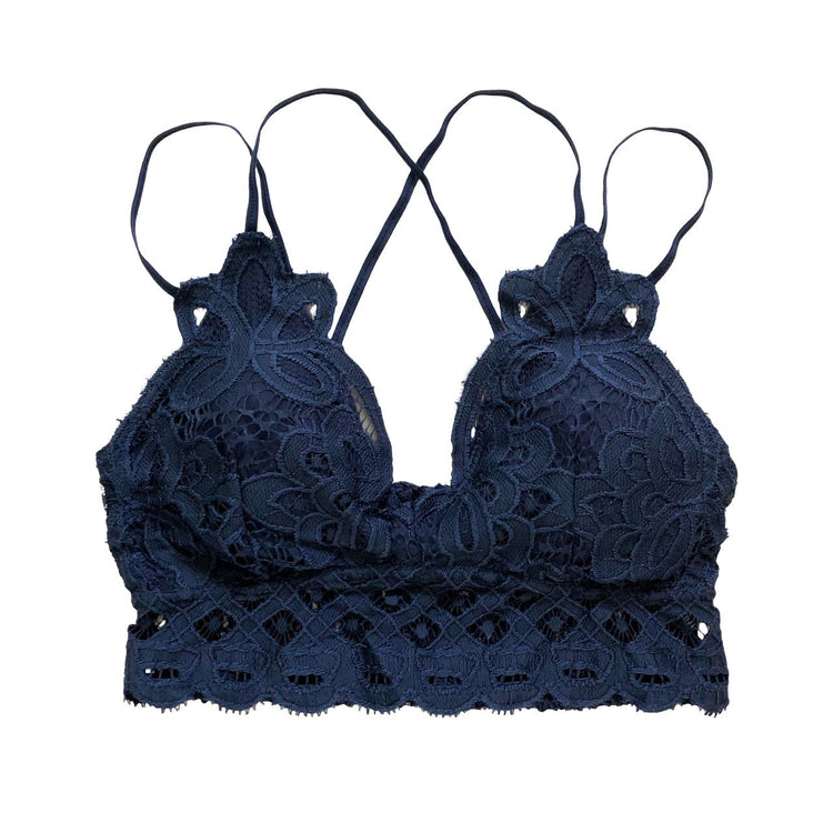 Navy Blue Crochet Bralette - 1215 Clothing