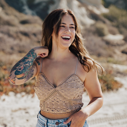 Mocha Crochet Lace Bralette