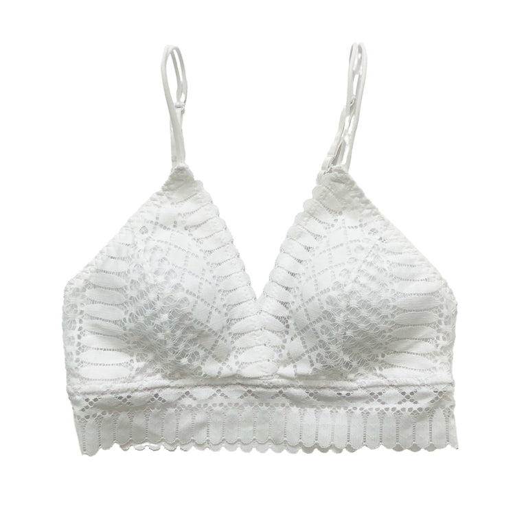 Limited Edition White Lace Longline Bralette - 1215 Clothing