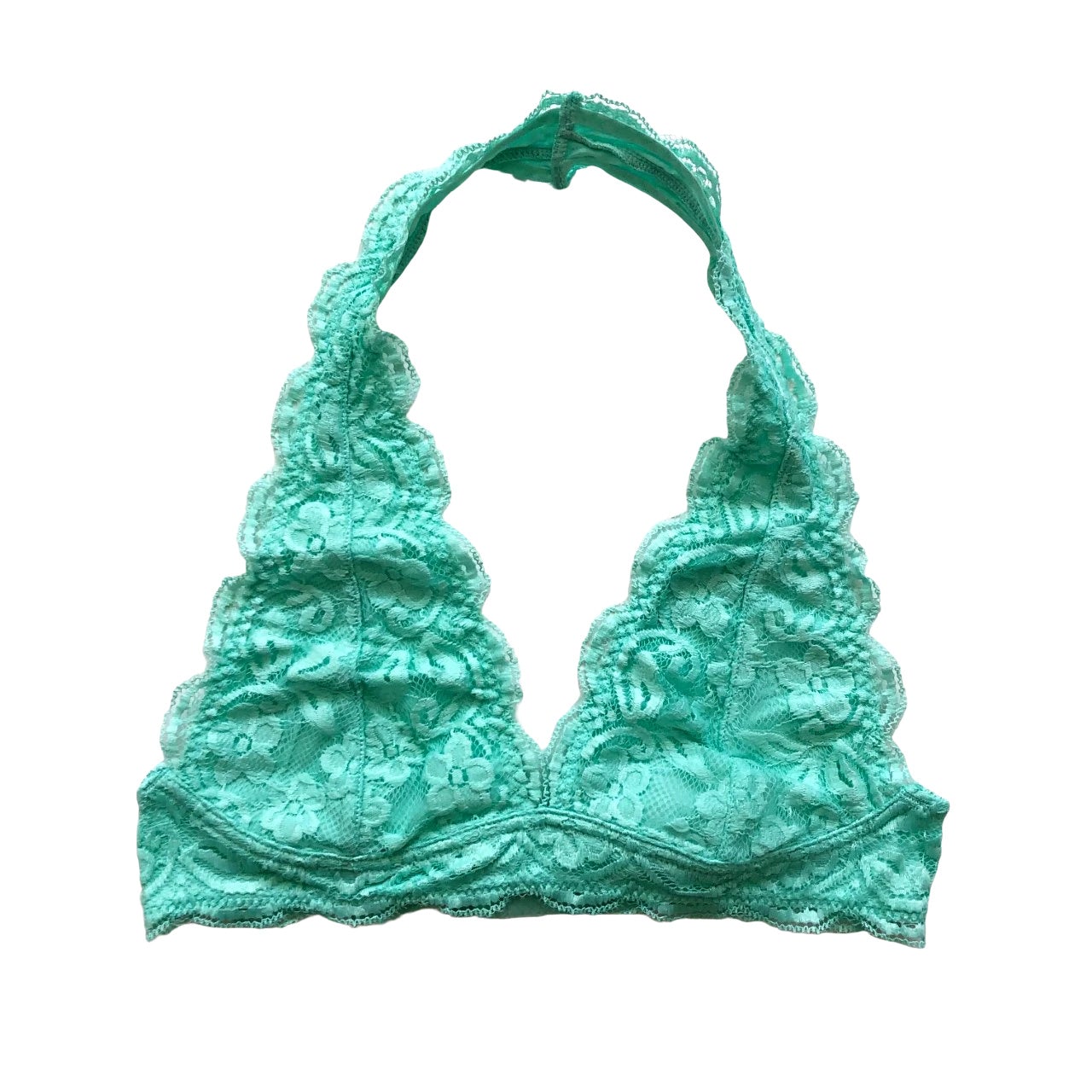 Mint Scalloped Lace Halter Bralette - 1215 Clothing