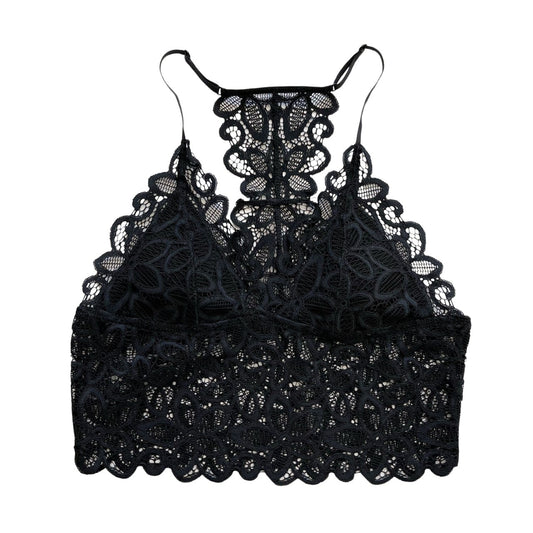 Black Lace Longline Bra | Lace Longline Bralette | Lani + Kei