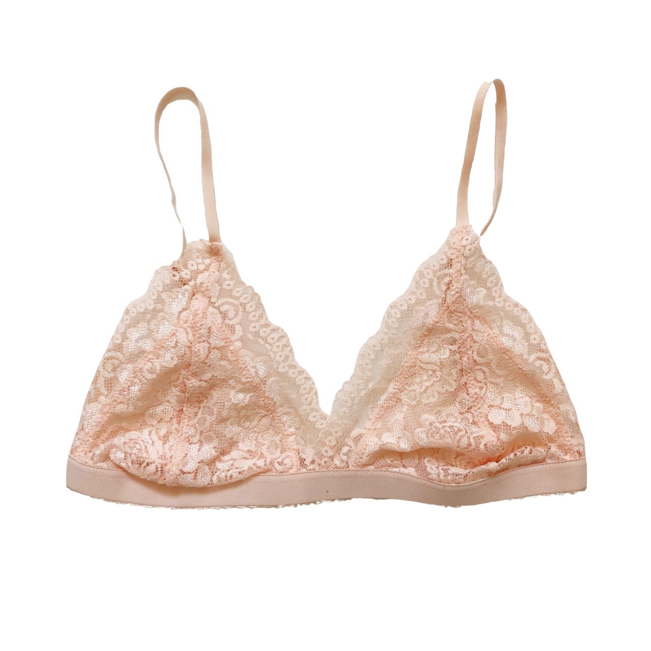 Peach Lace Triangle Bralette – Lani + Kei