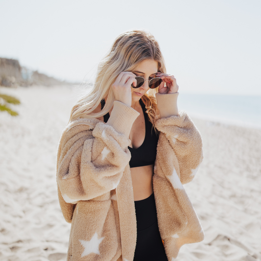 Taupe Star Sherpa Jacket