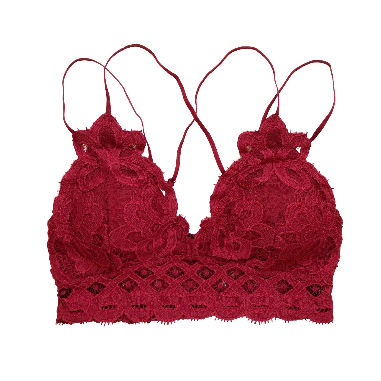Burgundy Crochet Bralette - 1215 Clothing