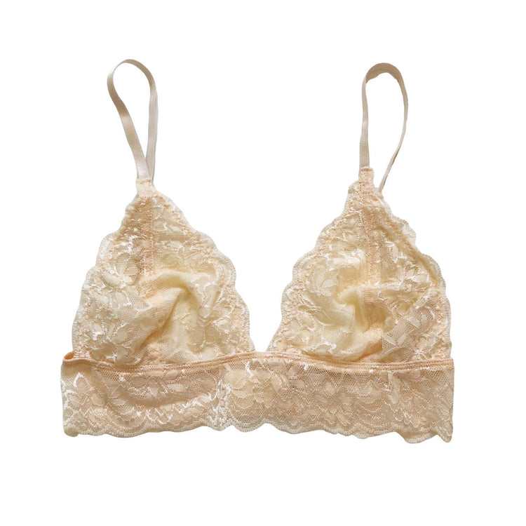 Cream Lace Scalloped Bralette - 1215 Clothing