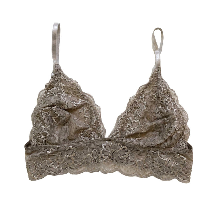 Light Grey Lace Scalloped Bralette - 1215 Clothing