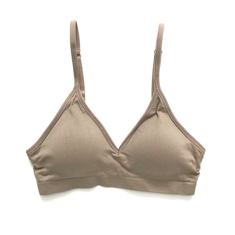 Taupe Triangle Padded Bralette - 1215 Clothing